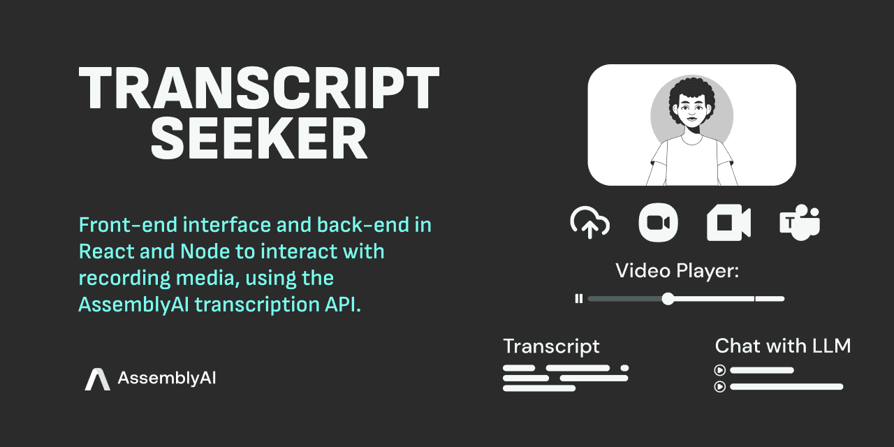 open source transcript seeker assemblyai